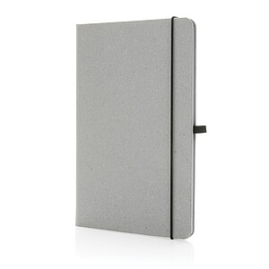 Recycled leather hardcover notebook A5, light grey