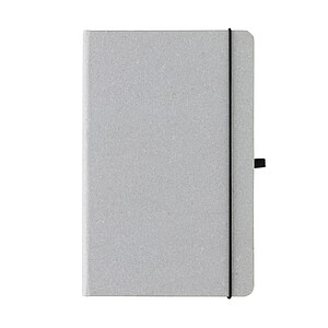 Recycled leather hardcover notebook A5, light grey