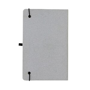 Recycled leather hardcover notebook A5, light grey