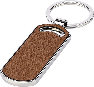 Recycled leather keychain Jill, brown