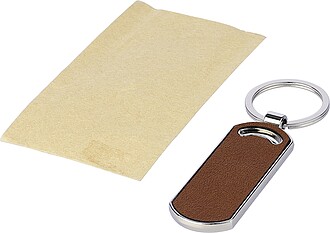 Recycled leather keychain Jill, brown