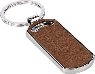 Recycled leather keychain Jill, brown