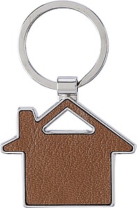 Recycled leather keychain Jim, brown