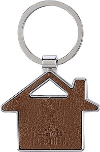 Recycled leather keychain Jim, brown