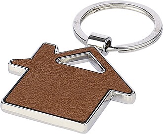 Recycled leather keychain Jim, brown