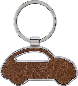 Recycled leather keychain Joan, brown