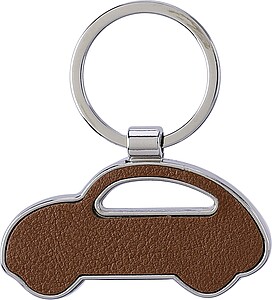 Recycled leather keychain Joan, brown