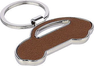 Recycled leather keychain Joan, brown
