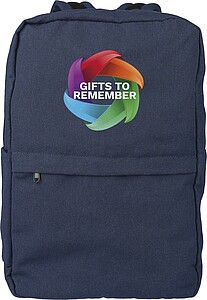 Recycled polycotton (330 gsm) backpack, blue