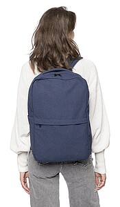 Recycled polycotton (330 gsm) backpack, blue
