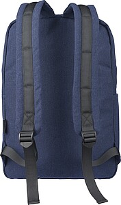 Recycled polycotton (330 gsm) backpack, blue