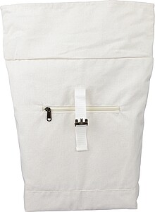 Recycled polycotton (330 gsm) rolltop backpack, beige