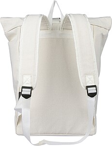 Recycled polycotton (330 gsm) rolltop backpack, beige