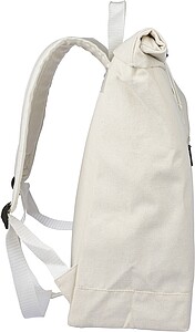 Recycled polycotton (330 gsm) rolltop backpack, beige