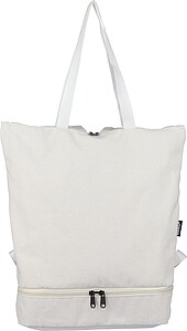 Recycled polycotton (330 gsm) tote backpack, beige