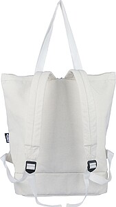 Recycled polycotton (330 gsm) tote backpack, beige