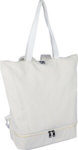 Recycled polycotton (330 gsm) tote backpack, beige
