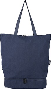 Recycled polycotton (330 gsm) tote backpack, blue