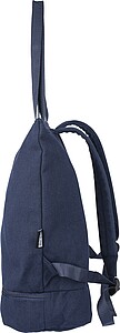 Recycled polycotton (330 gsm) tote backpack, blue
