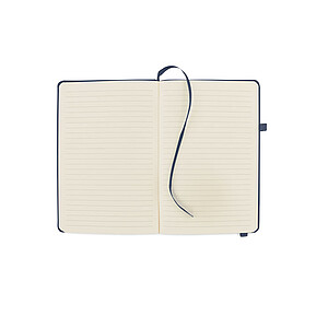 Recycled PU A5 lined notebook, french navy