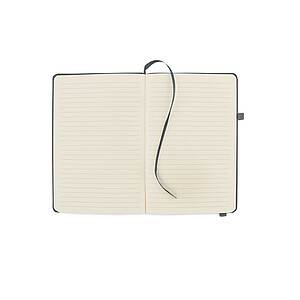 Recycled PU A5 lined notebook, stone grey