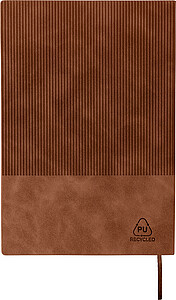 Recycled PU notebook (A5) Elian, brown