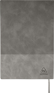 Recycled PU notebook (A5) Elian, grey