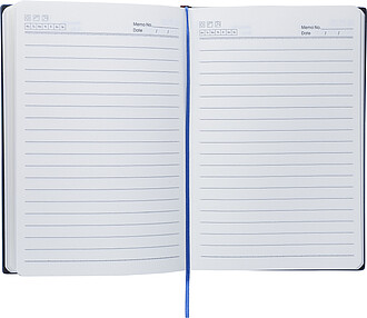 Recycled PU notebook (A5) Elian, light blue