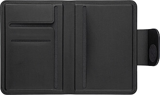 Recycled PU passport holder Mavi, black