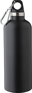 Recycled stainless steel double walled bottle (500 ml), black