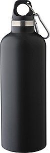 Recycled stainless steel double walled bottle (500 ml), black