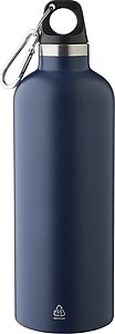 Recycled stainless steel double walled bottle (500 ml), blue