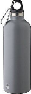 Recycled stainless steel double walled bottle (500 ml), grey