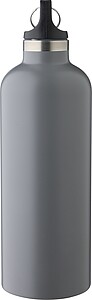 Recycled stainless steel double walled bottle (500 ml), grey