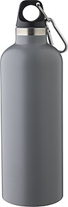 Recycled stainless steel double walled bottle (500 ml), grey