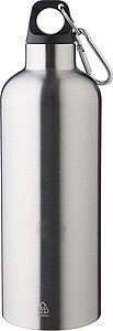 Recycled stainless steel double walled bottle (500 ml), silver