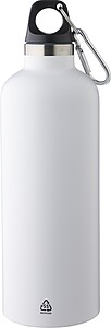 Recycled stainless steel double walled bottle (500 ml), white