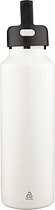 Recycled stainless steel double-walled bottle (600 ml) Mace, white