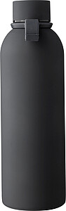 Recycled stainless steel double-walled drinking bottle (500 ml) Sena, black
