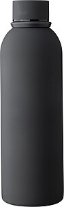 Recycled stainless steel double-walled drinking bottle (500 ml) Sena, black