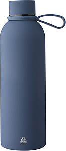 Recycled stainless steel double-walled drinking bottle (500 ml) Sena, blue