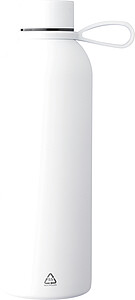Recycled stainless steel double-walled drinking bottle (500 ml) Sena, white