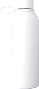 Recycled stainless steel double-walled drinking bottle (500 ml) Sena, white