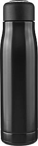 Recycled stainless steel double-walled drinking bottle (500 ml) Solene, black