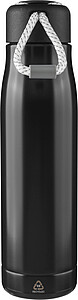 Recycled stainless steel double-walled drinking bottle (500 ml) Solene, black