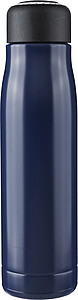 Recycled stainless steel double-walled drinking bottle (500 ml) Solene, blue