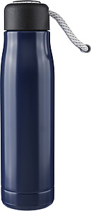 Recycled stainless steel double-walled drinking bottle (500 ml) Solene, blue
