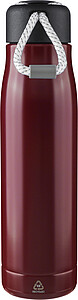 Recycled stainless steel double-walled drinking bottle (500 ml) Solene, red