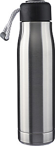 Recycled stainless steel double-walled drinking bottle (500 ml) Solene, silver