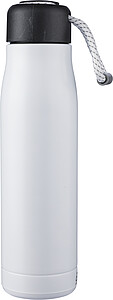 Recycled stainless steel double-walled drinking bottle (500 ml) Solene, white